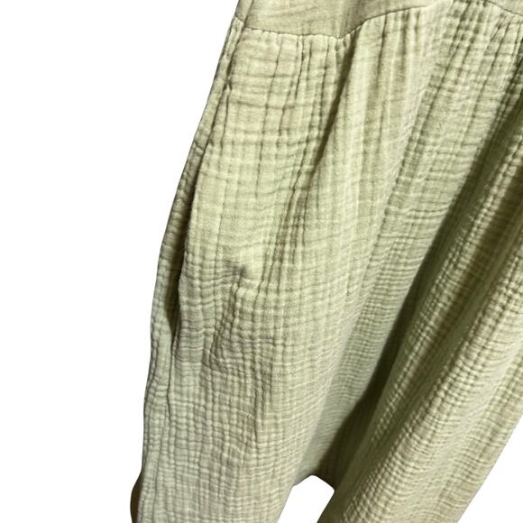 Universal Thread Dress 2X Green Puff Sleeve Gauzy Tier Boho Cowgirl Western - Picture 7 of 13